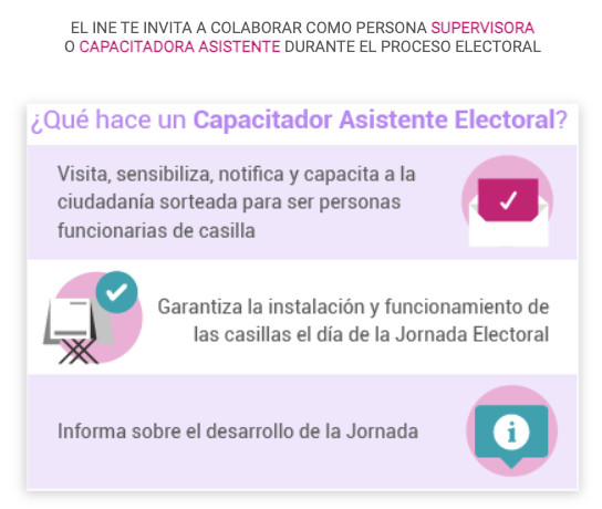 El INE Invita a Colaborar como persona supervisora O capacitadora en el proceso electoral 2024