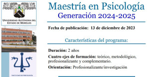 Convocatoria | Maestría en Psicología Generación 2024 -2025