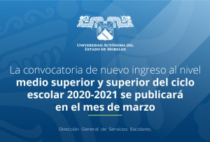 Convocatoria de ingreso al nivel medio superior y superior 2020