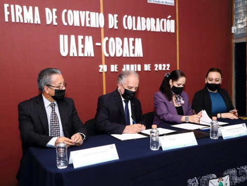 Firman UAEM y Cobaem convenio general de colaboración