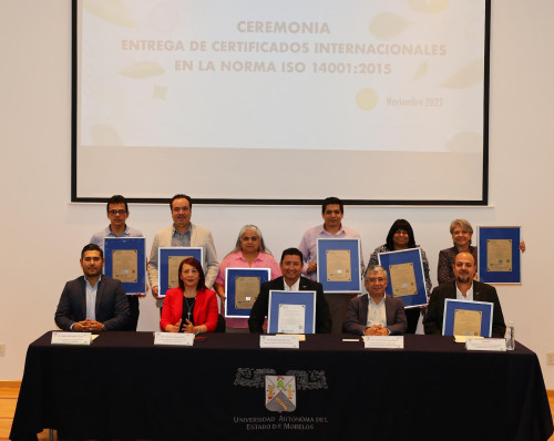 Recibe UAEM certificados internacionales en la Norma ISO 14001:2015 de gestión ambiental