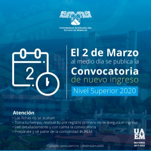 Aviso Convocatoria Nivel Superior 2020