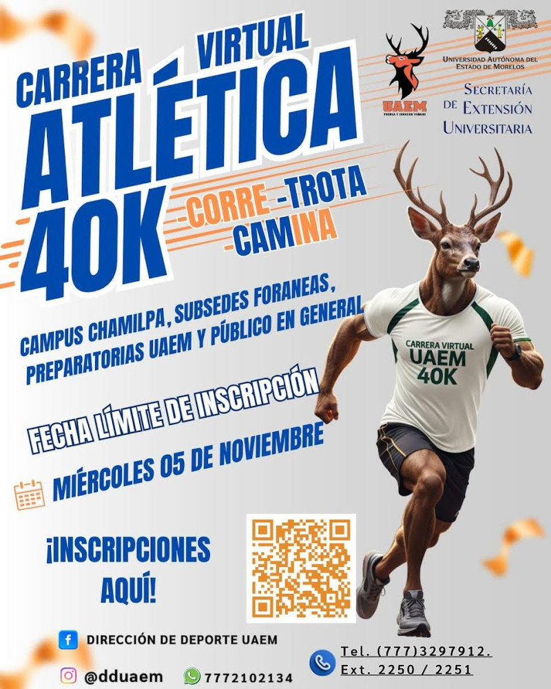 Realizará UAEM Carrera Atlética Virtual de 40 kilómetros