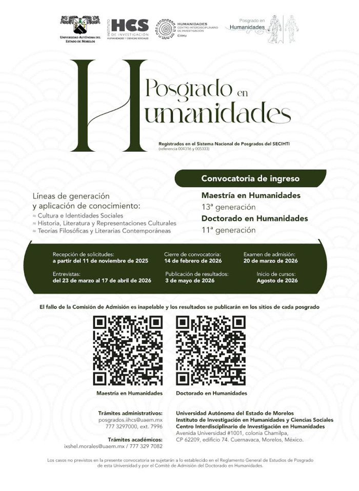Posgrado en humanidades 2026