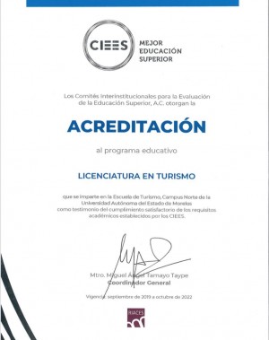Acreditan por su calidad a licenciatura en Turismo de la UAEM