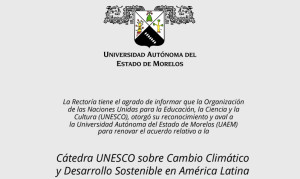 Felicitación | Cátedra UNESCO sobre Cambio Climático y Desarrollo Sostenible en América Latina
