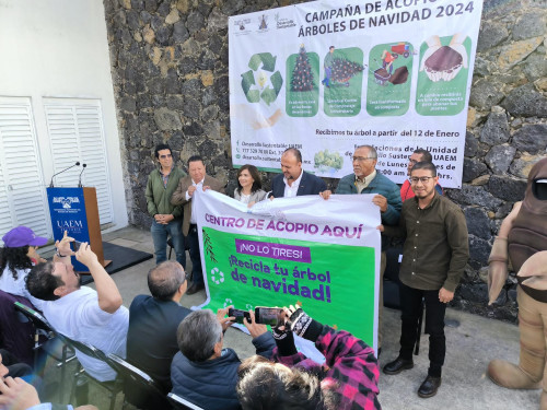Inicia en la UAEM campaña de acopio de árboles de navidad 2024