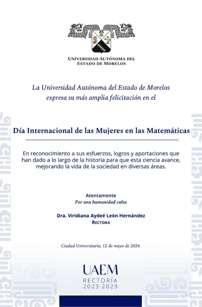 Felicitación Rectoría | Día Internacional de la Mujeres en las Matemáticas