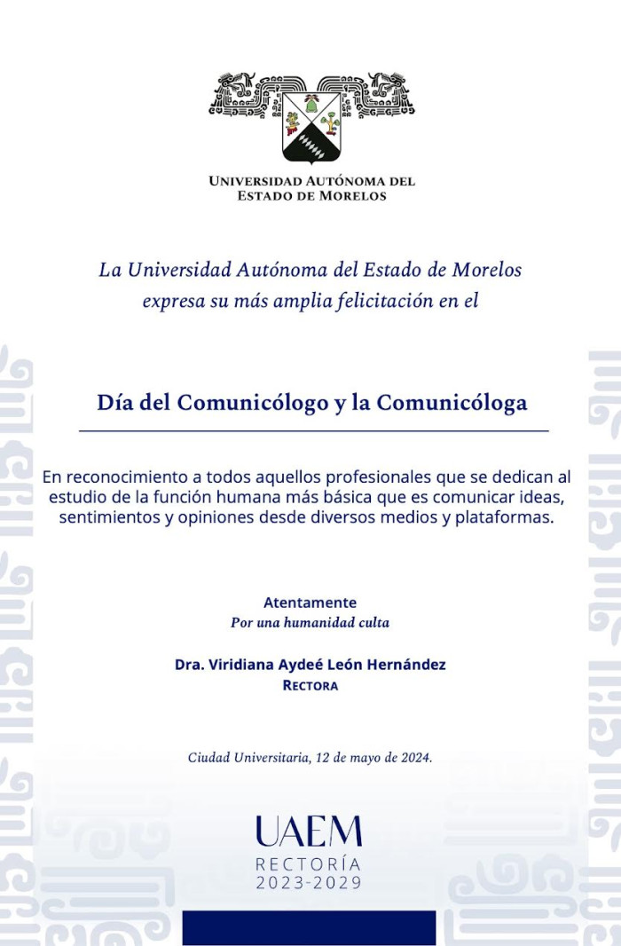 Felicitación Rectoría | Día del Comunicólogo y Comunicóloga