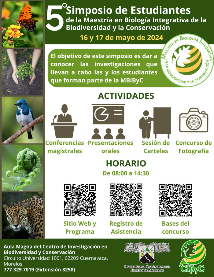 5to. Simposio de Estudiantes de la Maestría en Biología Integrativa de la Biodiversidad y la Conservación