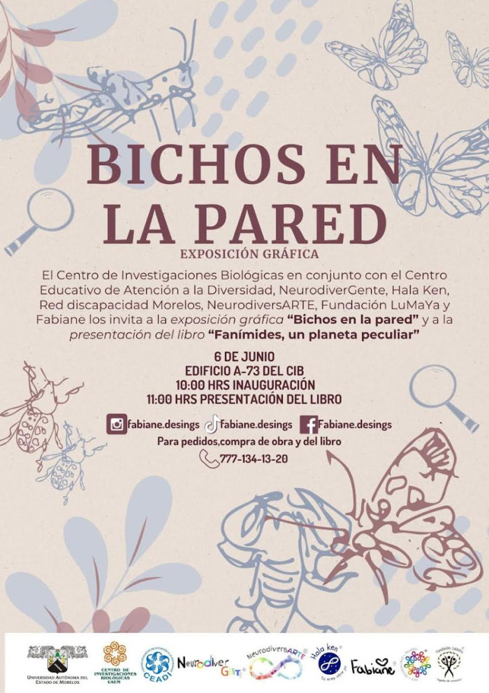 Exposición gráfica "Bichos en la pared" y la presentación del libro "Fanímedes, un planeta peculiar"