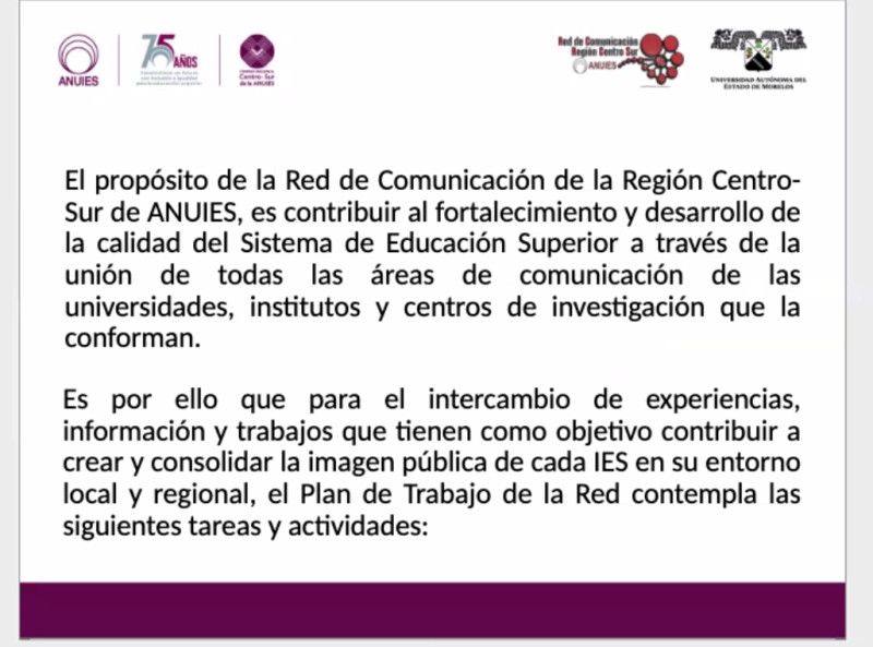 Fortalece UAEM vinculación con la Red de Comunicación en la Región Centro-Sur de Anuies