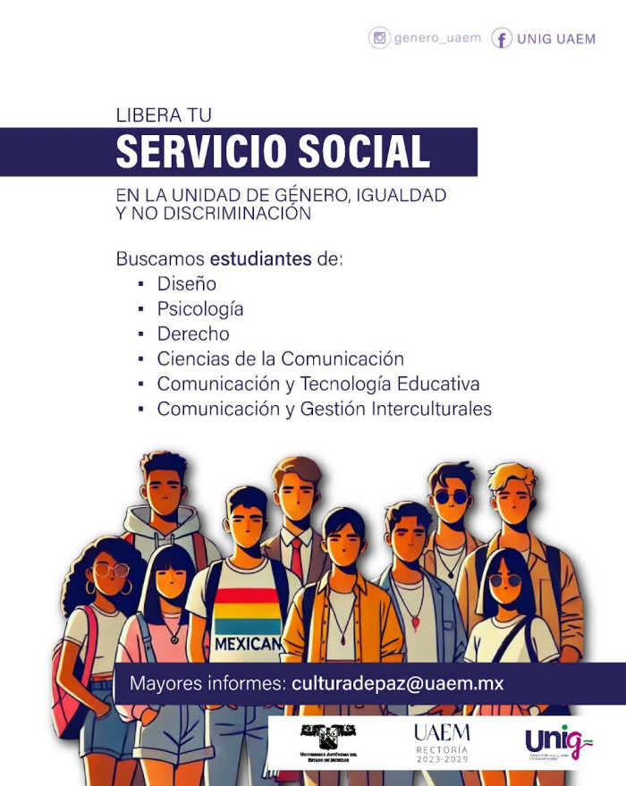 Libera tu servicio social en la Unidad de Género, Igualdad y No Discriminación