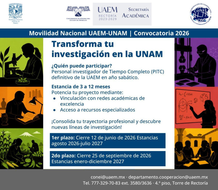 Programa De Movilidad Nacional UAEM-UNAM - Convocatoria 2026