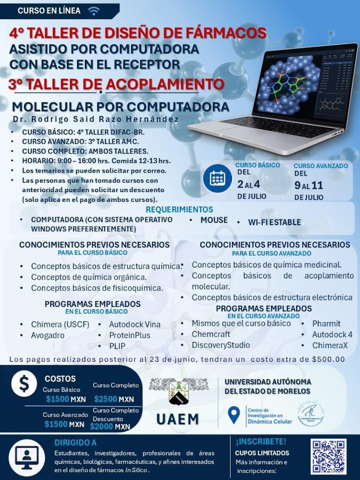 4° Taller de Diseño de Fármacos | 3° Taller de Acoplamiento Molecular por Computadora