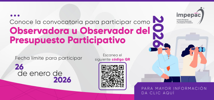 convocatoria para participar como Observadora u Observador del Presupuesto Participativo 2026