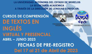 Cursos de Comprensión de Textos en Inglés Virtual y Presencial Abril - Junio 2023