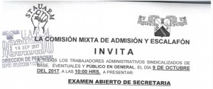 Examen abierto de secretaria