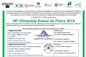 26ª Olimpiada Estatal de Física 2018