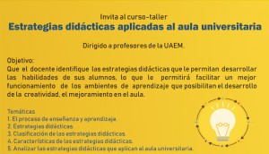CURSO-TALLER: ESTRATEGIAS DIDÁCTICAS APLICADAS AL AULA UNIVERSITARIA