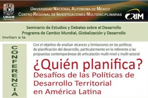 Conferencia "¿Quién planifica? Desafíos de las políticas de desarrollo territorial en América Latina