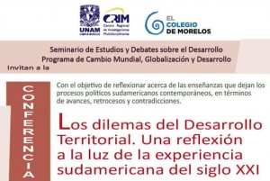 Conferencia "Los dilemas del desarrollo territorial. Una reflexión a la luz de la experiencia sudamericana del siglo XXI