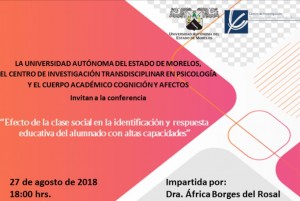 Conversatorio " Introducción, nudo y desenlace de la tesis doctoral" y conferencia "Efecto de la clase social en la identificación y respuesta educativa del alumnado con altas capacidades"