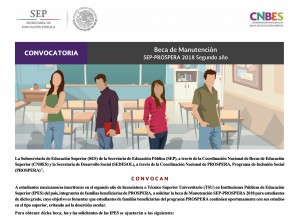 Convocatoria de Beca "Manutención Sep- Prospera Segundo año"