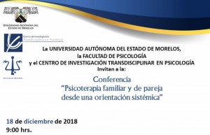 Conferencia "Psicoterapia familiar y de pareja desde una orientación sistemática"