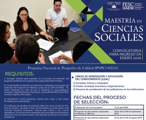Convocatoria Maestría en Ciencias Sociales 2020