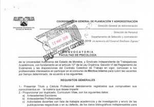 Facultad de Psicología: Concurso Méritos Interno 2019