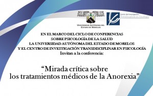 Conferencia: "Mirada crítica sobre los tratamientos médicos de la Anorexia"