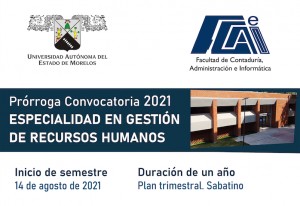 Prórroga Convocatoria 2021 | Especialidad en Gestión de Recursos Humanos
