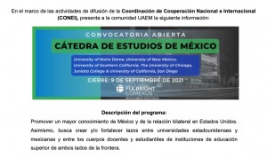 Cátedra de Estudios de México - Beca Fulbright – García Robles de Docencia Sobre Temas de México en Estados Unidos