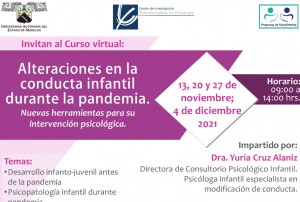 Curso: "Alteraciones en la conducta infantil durante la pandemia. Nuevas herramientas para su intervención psicológica"