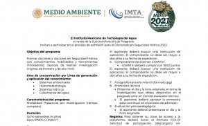 Doctorado en Seguridad Hídrica 2022 - IMTA