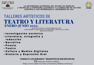 Talleres Artísticos de Teatro y Literatura Enero - Junio 2022