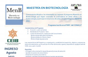 Maestría en Biotecnología - Ingreso Agosto 2022