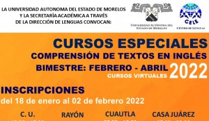 Cursos comprensión de textos en inglés bimestre febrero-abril 2022