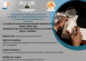 Curso de capacitación docente enero-junio 2022 "Introducción a la investigación en la actividad física y deporte"
