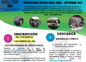 Convocatoria de Servicio Social Abril - Septiembre 2022