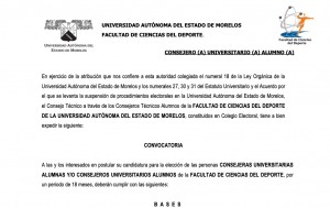 Consejeras Universitarias Alumnas y/o Consejeros Universitarios Alumnos | Facultad de Ciencias del Deporte