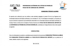 Consejeras Técnicas Alumnas y/o Consejeros Técnicos Alumnos | Facultad de Ciencias del Deporte
