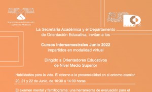Cursos intersemestrales junio 2022 para Orientadores Educativos de Nivel Medio Superior