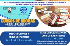 Inscripciones y Reinscripciones Cursos de Idiomas Agosto-Diciembre 2022