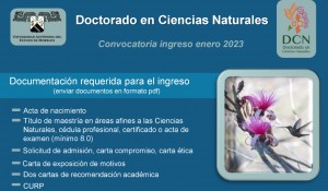 Doctorado en Ciencias Naturales - Ingreso Enero 2023