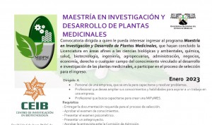 Maestría en Investigación y Desarrollo de Plantas Medicinales - Ingreso Enero 2023