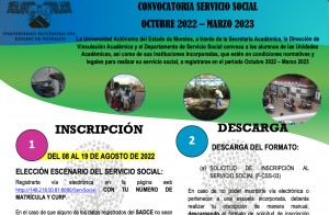 Convocatoria Servicio Social Octubre 2022 - Marzo 2023