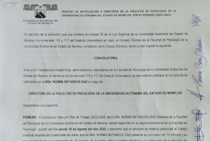 Proceso de Ratificación de la Directora de la Facultad de Psicología 2022 – 2025