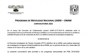 Programa de Movilidad Nacional UAEM - UNAM 2023